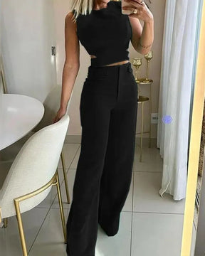 Conjunto Cropped com Calça Pantalona Itália