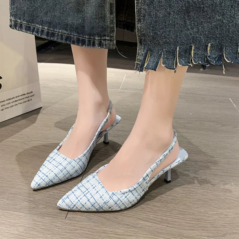 Sandália Slingback Salto Baixo Elegance