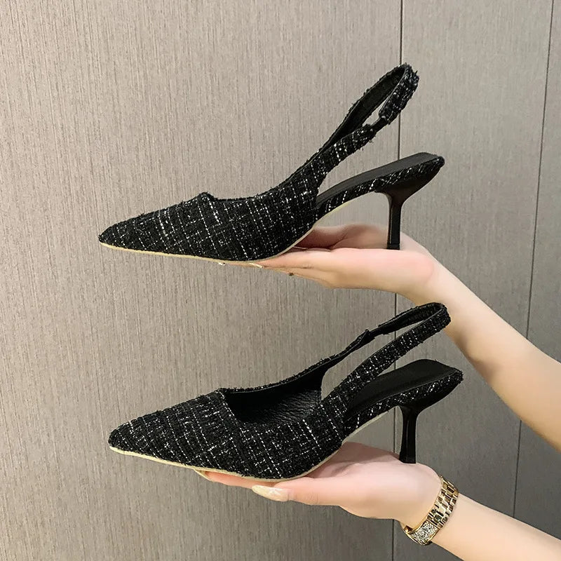 Sandália Slingback Salto Baixo Elegance