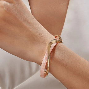 BRACELETE FEMININO EM AÇO INOXIDÁVEL PÉROLA