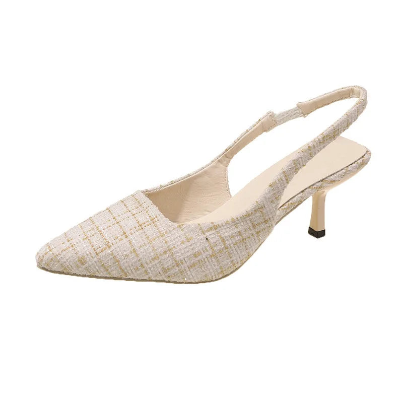 Sandália Slingback Salto Baixo Elegance