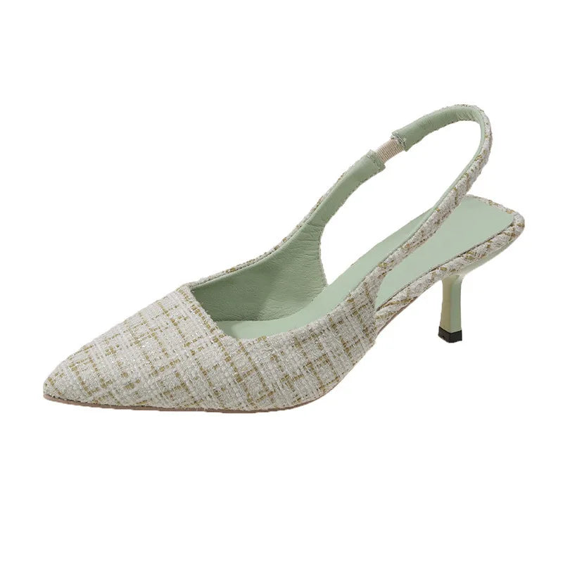 Sandália Slingback Salto Baixo Elegance